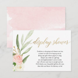 ピンクの金ゴールドの緑の表示シャワー女の子の赤ちゃんシャワー エンクロージャーカード