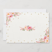 ピンクの金ゴールドの花のDreamcatcherの第2誕生日の招待 招待状 (裏面)