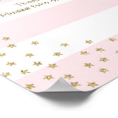 ピンクの金ゴールドの赤ちゃんシャワーの装飾は、テーブルの看板ピンク ポスター (角)