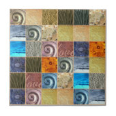 ピンクの金ゴールドの銀の青銅の金属愛モザイク タイル (正面)