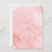 ピンクの金ゴールドはっきりしたフローラ開花婚約パーティ 招待状 (裏面)
