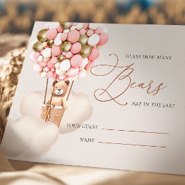 ピンクの金ゴールドはバルーンの数を推測するチケット エンクロージャーカード