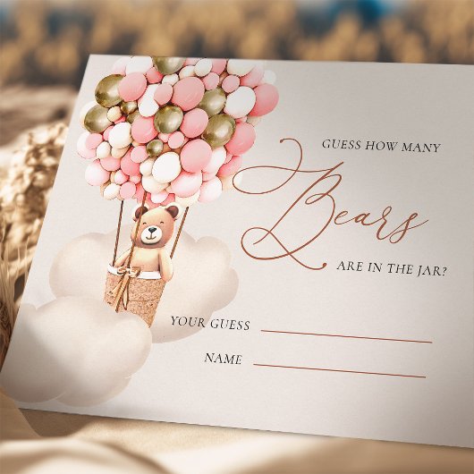 ピンクの金ゴールドはバルーンの数を推測するチケット エンクロージャーカード