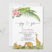 ピンクの金ゴールドをすすめ、サファリのジャングルでの出会い 招待状 (正面)