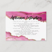 ピンクの金ゴールドアゲートラッシュアイラッシュエクステンションアフターケア 名刺 (正面)