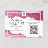 ピンクの金ゴールドアゲートラッシュアイラッシュエクステンションアフターケア 名刺 (裏面)