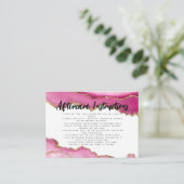 ピンクの金ゴールドアゲートラッシュアイラッシュエクステンションアフターケア 名刺 (スタンド正面)