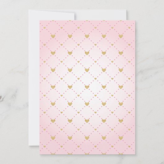 ピンクの金ゴールドアフリカ系アメリカ人ベビーシャワー招待状 招待状 (裏面)