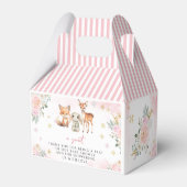 ピンクの金ゴールドウッドランドの赤ちゃんシャワーキャンディーのお願い箱 フェイバーボックス (裏面サイド)