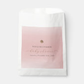 ピンクの金ゴールドエレガントガールウィンターベビーシャワー フェイバーバッグ (正面)