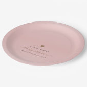 ピンクの金ゴールドエレガントガールウィンターベビーシャワー ペーパープレート (アングル)