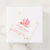 ピンクの金ゴールドエレガントシーシェルベイビーシャワー フェイバータグ (インサイチュ)