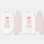 ピンクの金ゴールドエレガント回転木馬カーニバルベビーシャワー フェイバーボックス (見開き)