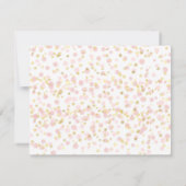 ピンクの金ゴールドオーバーレイ移動アナウンスカード (裏面)