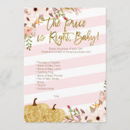 ピンクの金ゴールドカボチャ赤ちゃんシャワー価格を推測 招待状