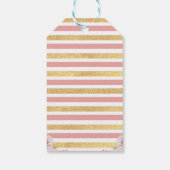 ピンクの金ゴールドクラウンプリンセス誕生日サンキューラベル ギフトタグ (裏面)