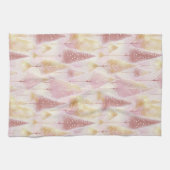 ピンクの金ゴールドクリスマストナカイのパターン#13 ID1009 キッチンタオル (横)