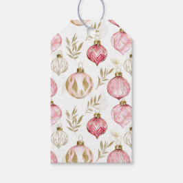 ピンクの金ゴールドクリスマスヴィンテージオーナメント ギフトタグ