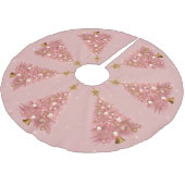 ピンクの金ゴールドクリスマス ブラッシュドポリエステルツリースカート (アングル)