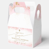ピンクの金ゴールドクロスサンキューガールファースト・コミュニオン フェイバーボックス (オープン)