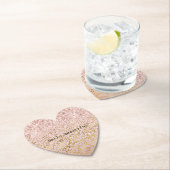 ピンクの金ゴールドグラデーションヒョウ印刷赤面グリッター ペーパーコースター (インサイチュ)