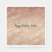 ピンクの金ゴールドグラデーションヒョウ印刷 スタンダードランチョンナプキン (正面)