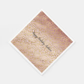 ピンクの金ゴールドグラデーションヒョウ印刷 スタンダードランチョンナプキン (角)