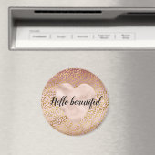 ピンクの金ゴールドグラデーションヒョウ印刷 マグネット (インサイチュ (食洗機))