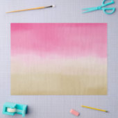 ピンクの金ゴールドグラデーション水彩誕生日 薄葉紙 (クラフト)