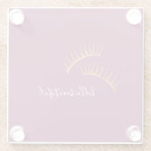 ピンクの金ゴールドグラムまつげ ガラスコースター (裏面)