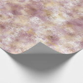 ピンクの金ゴールドグランジ抽象芸術 ラッピングペーパー (角)