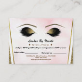 ピンクの金ゴールドグリッターまばたきが友人アフターケアを参照 紹介カード (正面)