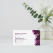 ピンクの金ゴールドグリッターアゲートメイクアップアーティストイニシャルロゴ 名刺 (スタンド正面)