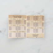 ピンクの金ゴールドグリッターグラデーションサロン価格表 ノートカード (内部)