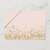 ピンクの金ゴールドグリッターストライプの指示ベビーシャワー エンクロージャーカード (裏面)