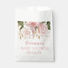 ピンクの金ゴールドグリッターバラベビーシャワー フェイバーバッグ