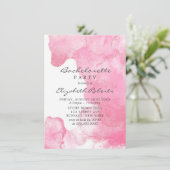 ピンクの金ゴールドグリッター煙バチェロレッテインビタ 招待状 (スタンド正面)