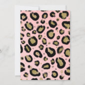 ピンクの金ゴールドグリッター&ブラックヒョウ赤ちゃんシャワー 招待状 (裏面)