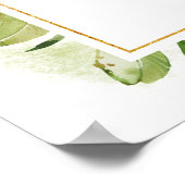 ピンクの金ゴールドグリーン「結婚Welcome To The Of」サイン ポスター (角)