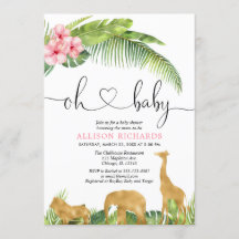 ピンクの金ゴールドサファリジャングルガールベビーシャワー