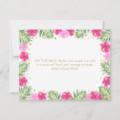 ピンクの金ゴールドサファリ動物のフローラ赤ちゃんシャワー サンキューカード (裏面)