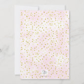 ピンクの金ゴールドサファリ動物のフローラ赤ちゃんシャワー 招待状 (裏面)