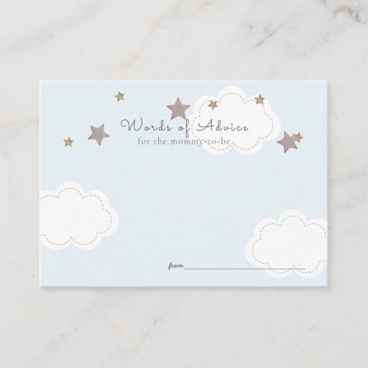 ピンクの金ゴールドスター&クラウドアドバイス エンクロージャーカード (正面)