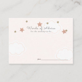 ピンクの金ゴールドスター&クラウドアドバイス エンクロージャーカード