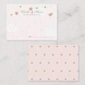 ピンクの金ゴールドスター&クラウドアドバイス エンクロージャーカード (正面/裏面)