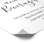 ピンクの金ゴールドスナックとドリンク赤ちゃんシャワーのサイン ポスター (角)