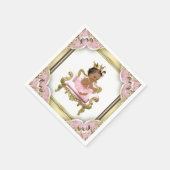 ピンクの金ゴールドチェア真珠エスニックガール赤ちゃんシャワー スタンダードカクテルナプキン (角)
