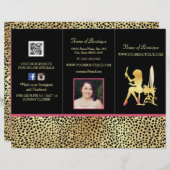 ピンクの金ゴールドチーター3つ折り製品価格パンフレット (正面/裏面)