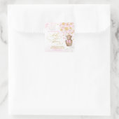 ピンクの金ゴールドテディベア熱い空気バルーンベビーガール スクエアシール (バッグ)