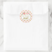 ピンクの金ゴールドドット彼女がメッセージカードする準備ができてポップ・アートの ラウンドシール (バッグ)